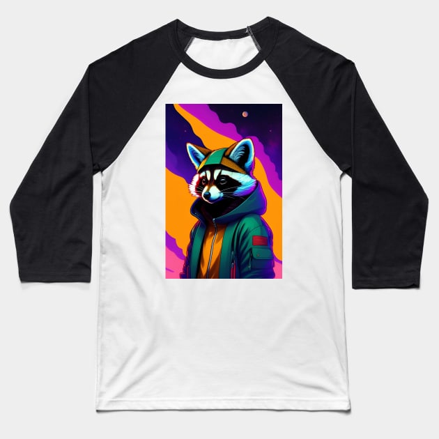 space raccoon Baseball T-Shirt by Bertoni_Lee